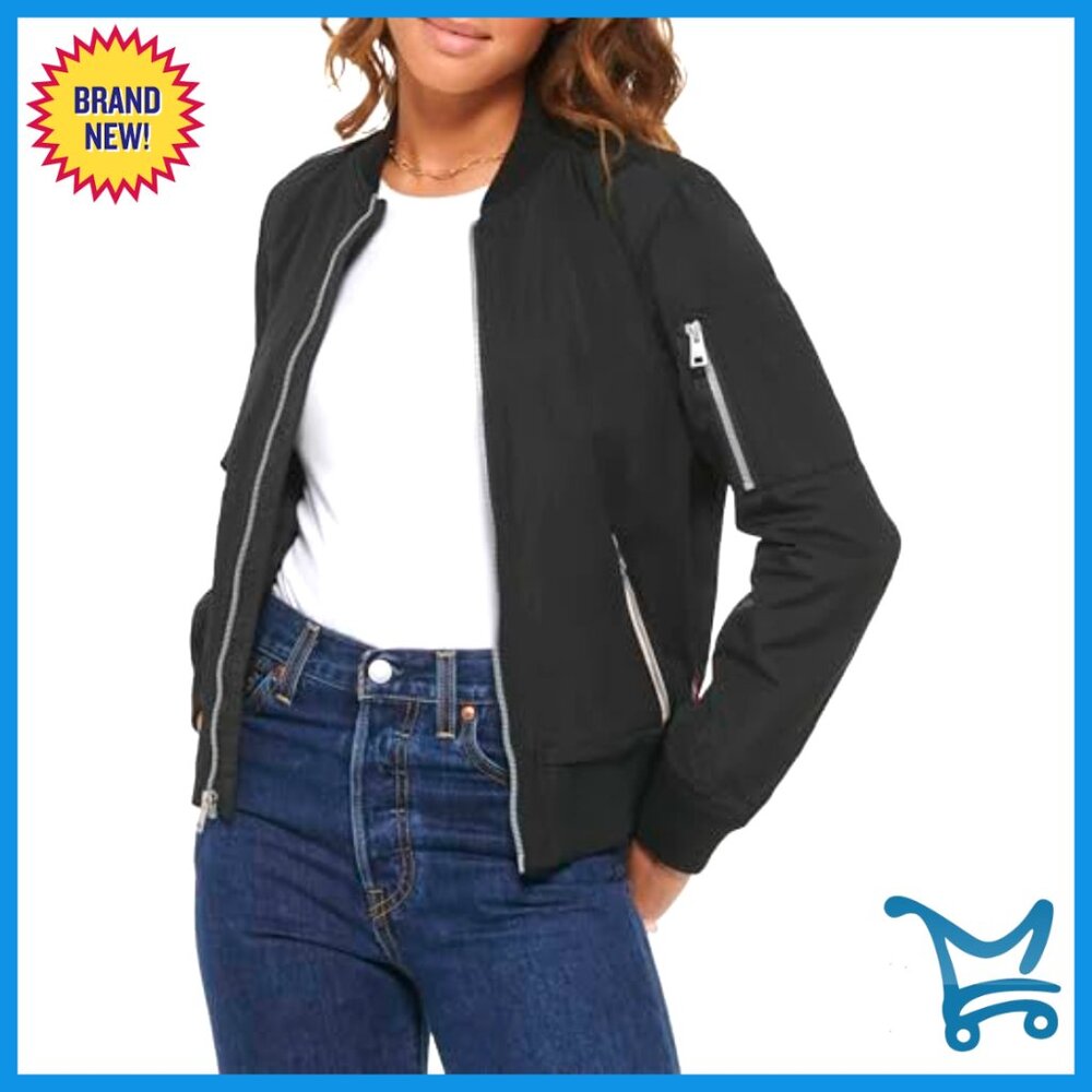 Bomber Jacket Lightweight Polyester Rib Knit Trim… - image 6